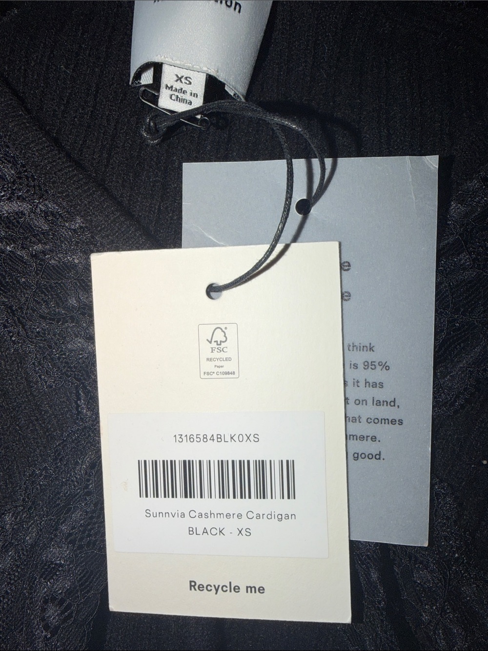 Reformation Black Lace Cashmere-Blend Cardigan - Picture 4 of 4